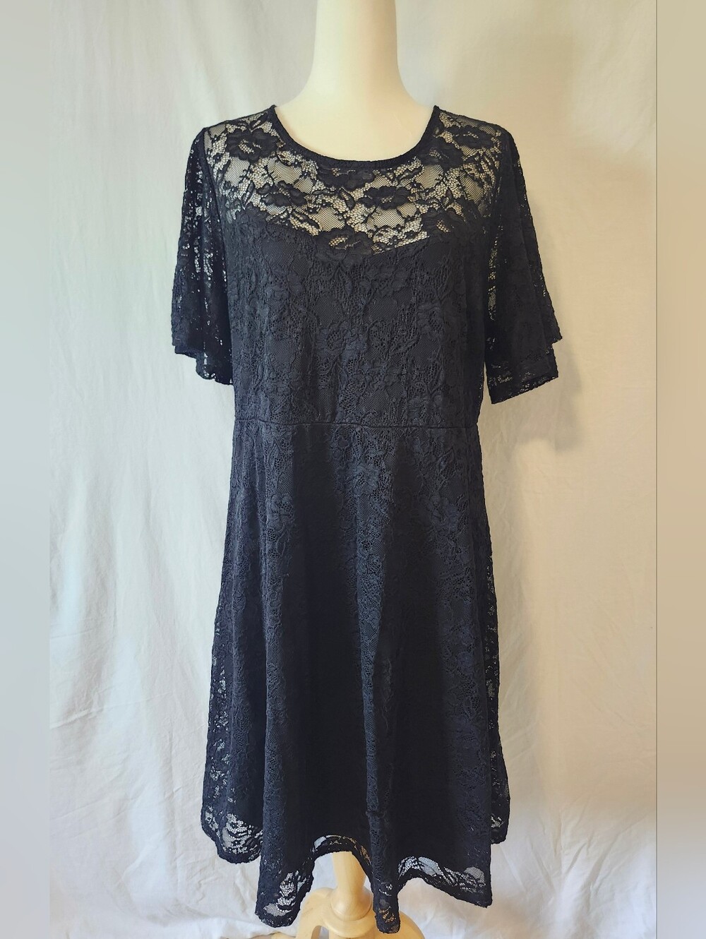 Love & Legend Black Lace Dress with Eyelet Detail